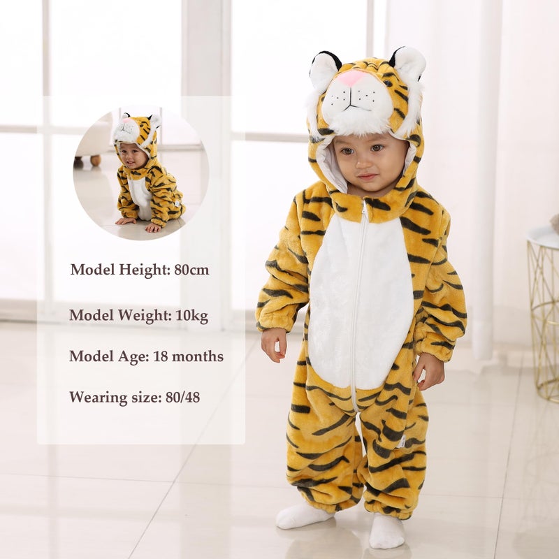TONWHAR Unisex-Baby Animal Onesie Costume Cartoon Animal Outfit Homewear Kids' One-Piece Rompers(3-6 Months, Tiger) - Image 5